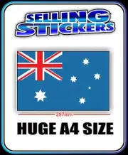 AUSTRALIAN COUNTRY AUSTRALIA FLAG VINYL STICKER DECAL BIG A4 SIZE WORLD FLAGS