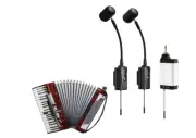 Dual UHF Accordion Wireless Microphone, Gooseneck Instrument Pick Up Mic with 2