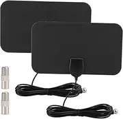 2 Piece Indoor HDTV Antenna, 1080P 4K TV Aerial, Digital Amplified Antenna TV HD for Indoor Use, 80 Mile Range