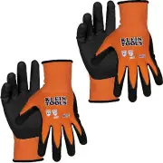 Klein Tools 60579 Knit Dipped Gloves, Cut Level A1, Touchscreen, Small, 2-Pair
