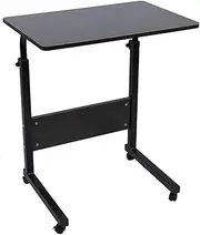 Adjustable Height Laptop Computer Stand Desk Portable Bedside Reading Table for Home Office Use (Walnut Color)