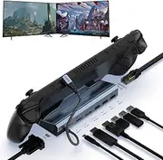Upgraded 8 in 1 Docking Station for Steam Deck, Steam Deck Dock with HDMI 2.0 4K@60Hz, VGA, DP1.2, Gigabit Ethernet, 3 USB-A 3.0 and Full Speed Charging USB-C Port, Get One for All