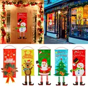 Christmas Hanging Flag Christmas Porch Sign Christmas Banners Window Wall Door Hanging