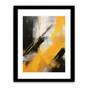 Yellow Black Abstract Framed Art Framed print Art Poster