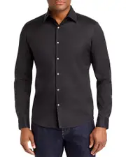 Michael Kors Slim Fit Long Sleeve Stretch Cotton Button Down Shirt