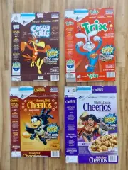 4 Cheerios Batman - Wonder Woman - Flash - Superman DC Comic Offer Cereal Boxes