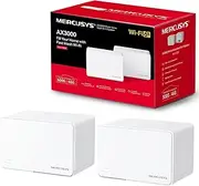 Mercusys AX3000 Whole Home Mesh Wi-Fi 6 System, Coverage up to 5,000 ft² (460 m²), Connect up to150 Devices, 160 MHz Channels, Full Gigabit Ports, Dual Band Wi-Fi, Easy App Control, Halo H80X (2-pack)