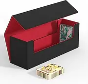 veonly Card Deck Box for Trading Cards 400+, PU Leather Card Storage Case for Collectible Trading Cards, Magnetic Closure Game Deck Holder, Commander Storage Box