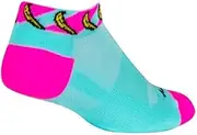 [SockGuy] Women's Go Bananas 1in Ankle Athletic Cycling/Running Socks, I Heart My Dog, Small-Medium