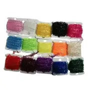 15 Cards Ice Tinsel Chenille Fly Tying Materials Flash Cactus Chenille Line