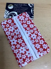 Pocket Tissue Holder Handbag RED FLORAL Hankie Hankerchief Face Mask Holder