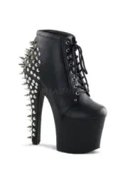 Pleaser FEARLESS-700-28 7 Inch Heel, 3 1/4 Inch Platform Lace Up Ankle Bootie