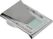 [YOFAN] Stainless Steel Slim Clip Double Sided Wallet Money Clip,Credit Card Name Card Holder, silver, Double Sided