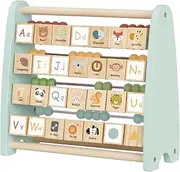 Tooky Toy TJ558N My Forest Friends Double Sided Abacus: Beads and Alphabet with Pictures Abacus for Toddlers and Children for Ages 2+