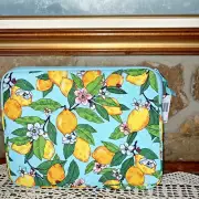 New Vera Bradley Lemon Grove Laptop Sleeve 13 X 10 NWT Yellow Blue