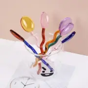 Creative Spoons Glass Long Handle Round Stirrer Rod Multicolor Transparent Nice