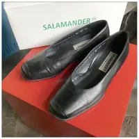 在飛比找蝦皮購物優惠-二手名牌 Salamander 黑色真皮淑女鞋 平底鞋 女鞋