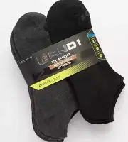 AND1 Men's Athletic Comfort No Show Socks (12-Pack BlackGray) NEW FREE SHIPPING