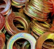 1" SAE F436 HARDENED FLAT WASHERS YELLOW ZINC 50 EACH