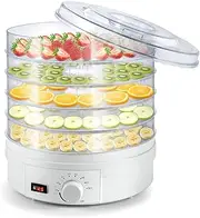 Food Dehydrator Machine, Professional Electric Multi-Tier Food Preserver, Meat or Beef Jerky Maker, Fruit & Vegetable Dryer with 5 Stackable Trays, High-Heat Circulation