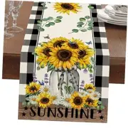 Sunflower Table Runner, Buffalo Floral Table Runner, Kitchen Dining Table