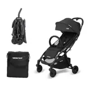 R2 Small Travel Stroller Compact Stroller Foldable Lightweight Baby Black