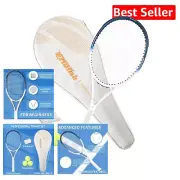 27-Inch Pre-Strung Tennis Racket Set with 3 Balls, Bag & Comfortable Grip
