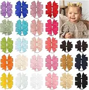 50PCS 2 Inches Baby Girls Hair Bows Ties Mini Pinwheel Boutique Elastic Hair Rubber Ribbon Hair Band Accessories for Kids Toddlers Infants