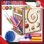 All in 1 Wooden Wool Yarn Storage Bowl Crochet Holder Knitting Organizer AT