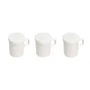 3x Eterna Plastic Condiment/Spices Kitchen Shaker Container w/Handle Round White
