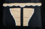 Set of 3 pcs Beige Curtains Plush Velvet White Tassels for Renault Gama T trucks