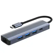 USB-C Docking Station 5 in 1 Multiport Adapter Hub with RJ45 Support 1000Mbps