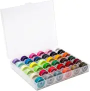 36Pcs Bobbins and Sewing Threads with Bobbin Case for Multiple Sewing Machine