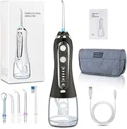 Portable Oral Irrigator 300ml Dental Water Flosser 5 Modes Water Floss USB Rechargeable Irrigator Dental Teeth Cleaner + Bag