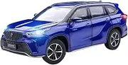 Die Casting 1:24 1:32 for Toyota RAV4 Highlander Prado Cruiser Series Alloy Car Model Simulation Sound and Light Miniature Vehicle Model Presents Ornaments(1/32 Crown Land Rover Blue)