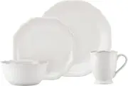 Lenox 4-Piece French Perle Bead Dinner Set, White