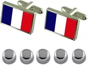 [Select Gifts] Shirt Dress Studs France Flag Cufflinks