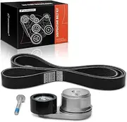 Engine Serpentine Belt Drive Kit Compatible with Ford LTLA9000 1993, LTLS9000 1993 & Peterbilt 357 1998-2002, 379 1999, 385 1996-2002, 10.3L 10.5L 12.0L