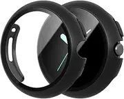 (2 Packs) Case for Google Pixel Watch 3/Watch 2/Watch 1 with Tempered Glass Screen Protector,Matte Full Coverage Protective Cover Hard PC Bumper for Google Pixel Watch 41mm Accessorie