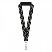 Batman Silver Shield Repeating Symbol Lanyard Multi-Color