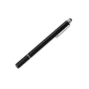 2PCS 2 In 1 Capacitive Pen Conductive Plastic Head Transparent Suction Cup Point Reader Touch Screen with Pen Hook-Black
