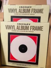 Crosley Wood Vinyl Record Wall Frame (Pair of 2) Black AC1006A-BK NEW In Box