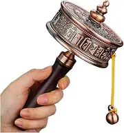 Hand Cranking Buddhist Prayer Wheel Tibetan Prayer Wheel Hand Held Prayer Wheel Copper Tibetan Buddhist Prayer Wheel Scriptures Prayer