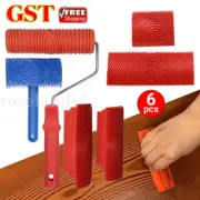6pc Wood Grain Tool Set 7" Graining Painting Tool Wood Texture Paint Roller Tool
