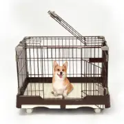 YES4PETS Large Brown Pet Dog Cage Cat Rabbit Crate Kennel With Potty Pad And Wh