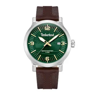 【Timberland】男錶 WESTERLEY系列腕錶 ReBOTL拼接皮帶-白/綠色46mm(TDWGN0029102)