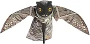 Owl Decoy for Bird Control - Predator Scarecrow with Moving Wings, for Garden, Yard, and Outdoor Bird Control