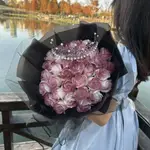 七夕情人節花束 永生玫瑰花 碎冰藍玫瑰花束 小香風花束 仿真花 香皂花 玫瑰花 求婚花束 生日禮物 送媽媽男女朋友閨蜜