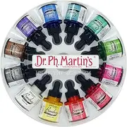 Dr. Ph. Martin's Bombay India Ink (Set 1) Ink Set, 1.0 oz, Set 1 Colors, 1 Set of 12 Bottles