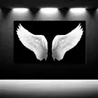 iKNOW FOTO Large Black and White Canvas Prints Angel Wings Wall Art Contempor...
